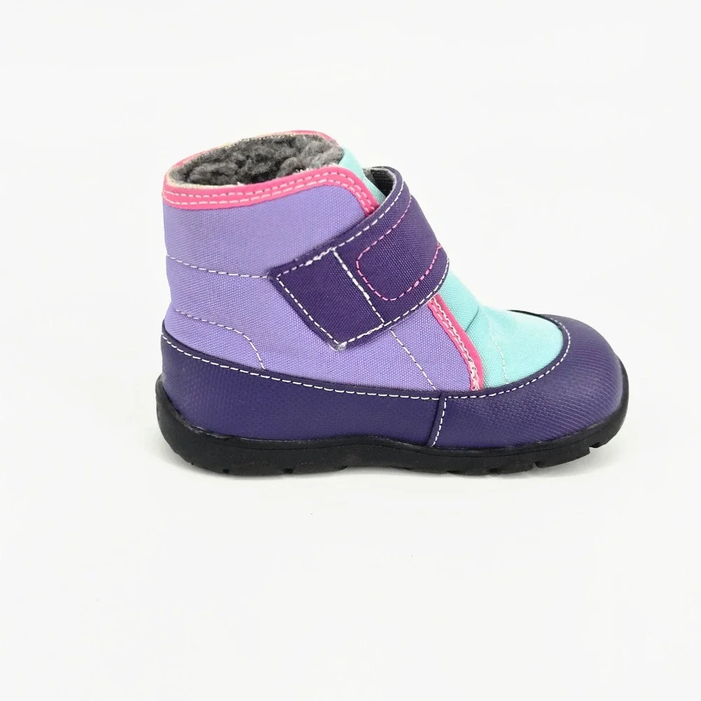 See Kai Run Blake Waterproof Insulated Purple Mint Winter Boots Kids Size 8 EUC